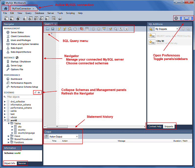 Окно редактора SQL-запросов
