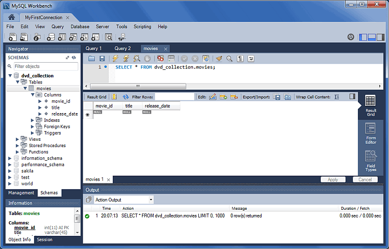 Getting Started Tutorial - Adding Data from the SQL Editor